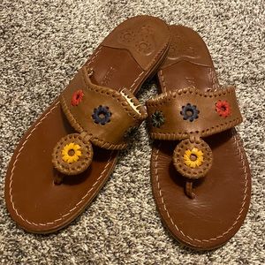 Cognac Brown Multicolor Jack Rogers Sandals Size 11